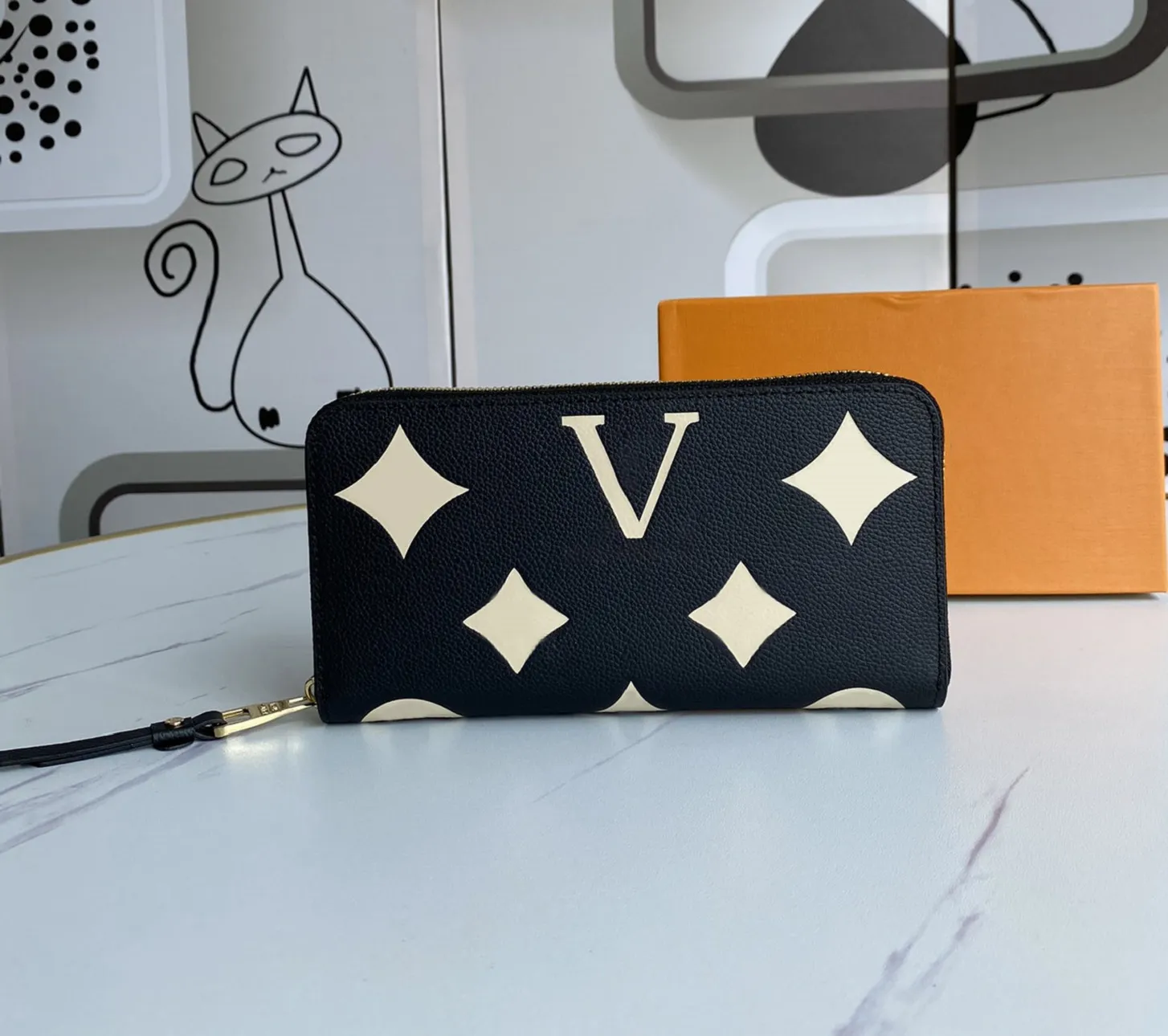 Fashion designer luxury Adele Purse men women clutch Highs quality monograms zipper coin purses ladies card holder original box