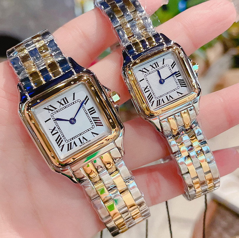 New Elegant Designer Classic 2023 Watch Womens Mens Panthere Fashion Quartz Movement Square Tank Women Gold Sier Watches Montre De Luxe Es 47686 26390