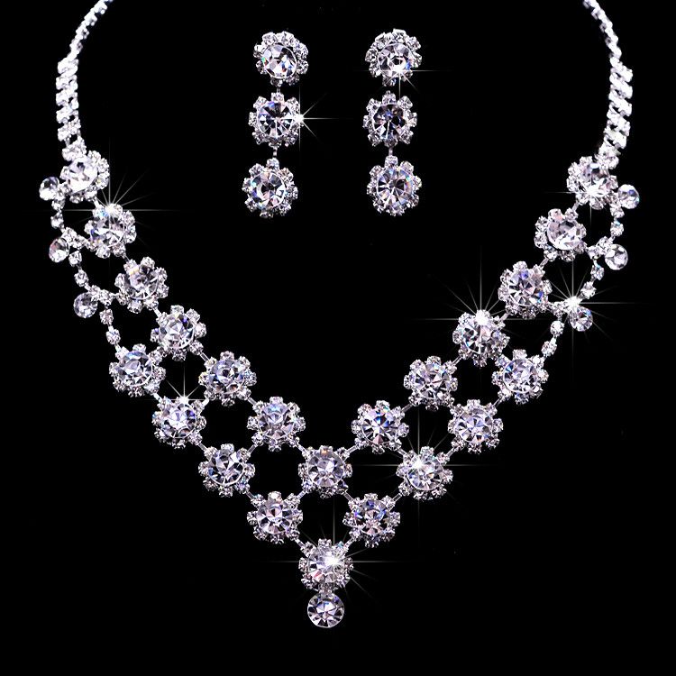 16 Style Bridal Wedding Party Crystal Rhinestone Pendant Necklace Earrings Jewelry Sets Bridal Jewelry Accessories ZZ