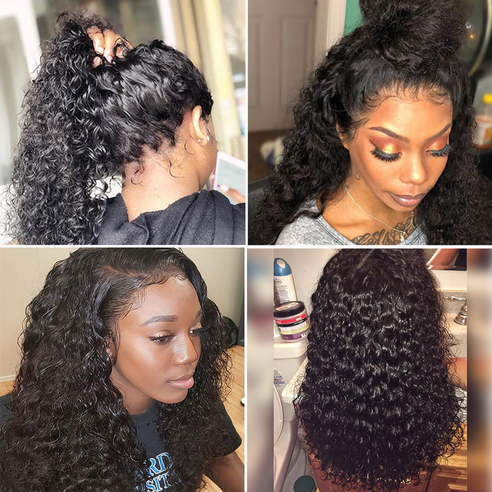 360 5X5 Curly Closure 13X6 Deep Wave Frontal 34 Inches HD Transparent Lace Wig