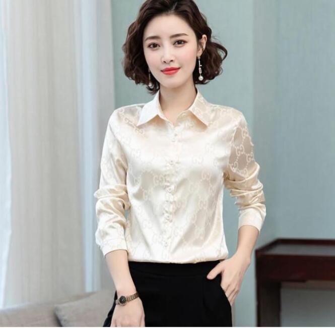 new womens blouses shirts luxury letter printed silk designer pattern fashion office shirt tops&ocy;gucci&acy;tbbj