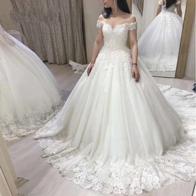 Vintage Wedding Dress Sweetheart Lace Appliques Off Shoulder Corset Princess Bridal Dress Wedding Gown Custom Made Vestidos De Novia