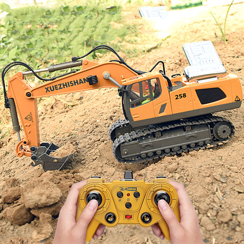 ElectricRC Car Remote Controlled Excavator Alloy Toy Big RC Electric Control For Baby Kids Christmas Gifts 230825