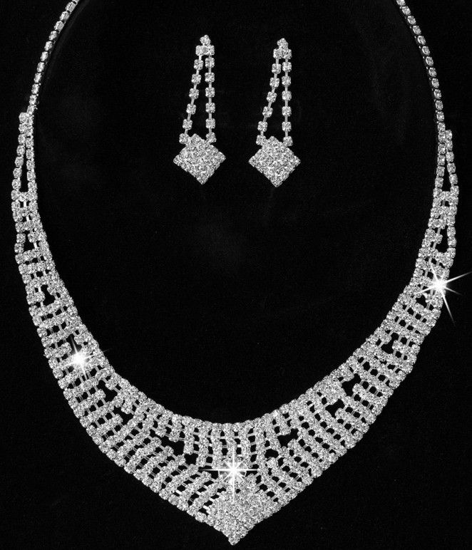 16 Style Bridal Wedding Party Crystal Rhinestone Pendant Necklace Earrings Jewelry Sets Bridal Jewelry Accessories ZZ