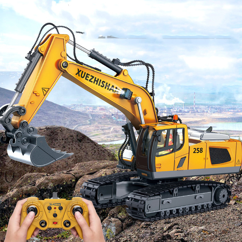 ElectricRC Car Remote Controlled Excavator Alloy Toy Big RC Electric Control For Baby Kids Christmas Gifts 230825