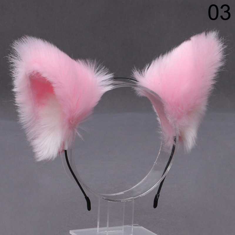 Headbands 1PC Realistic Furry Animal Cat Ears Headband Lolita Cute Faux Fur Anime Hair Hoop Halloween Cosplay Party Headpiece 230826