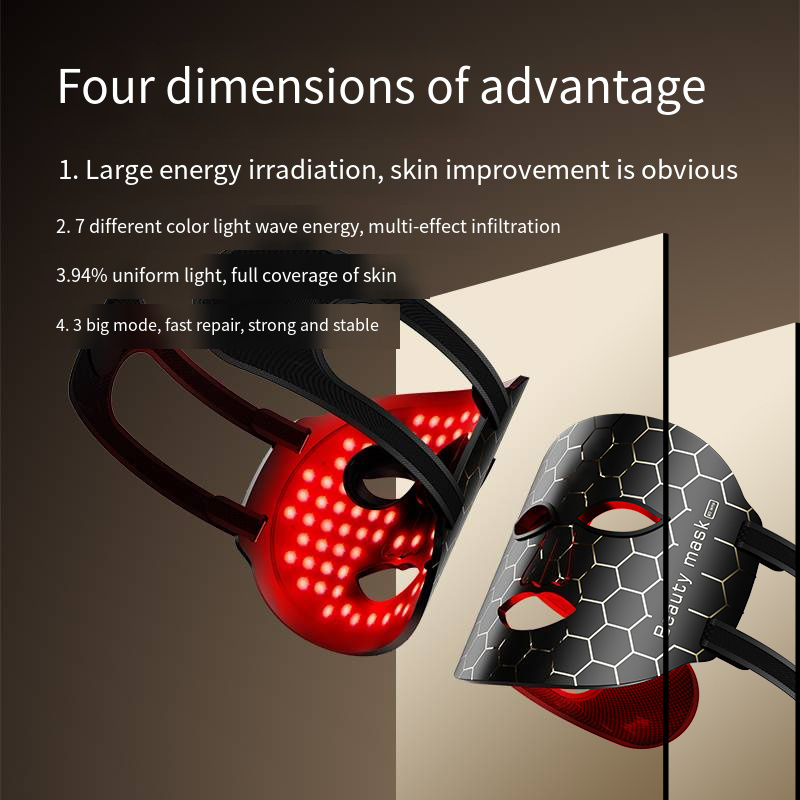 Face Care Devices Led Color Light Black Gold Silicone Red Mask Tender Skin Beauty Instrument Whitening Soothing And Calming 230825