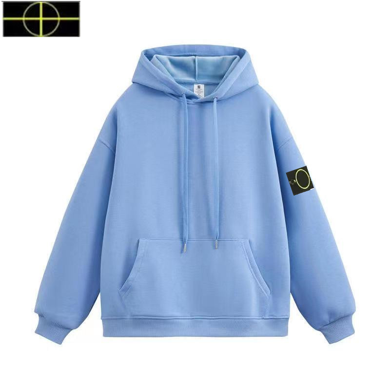 plus size coat stone Men's sweater island Heavy cotton hoodie mint green navy blue hooded solid color pullover sports casual men's and women's hoodie