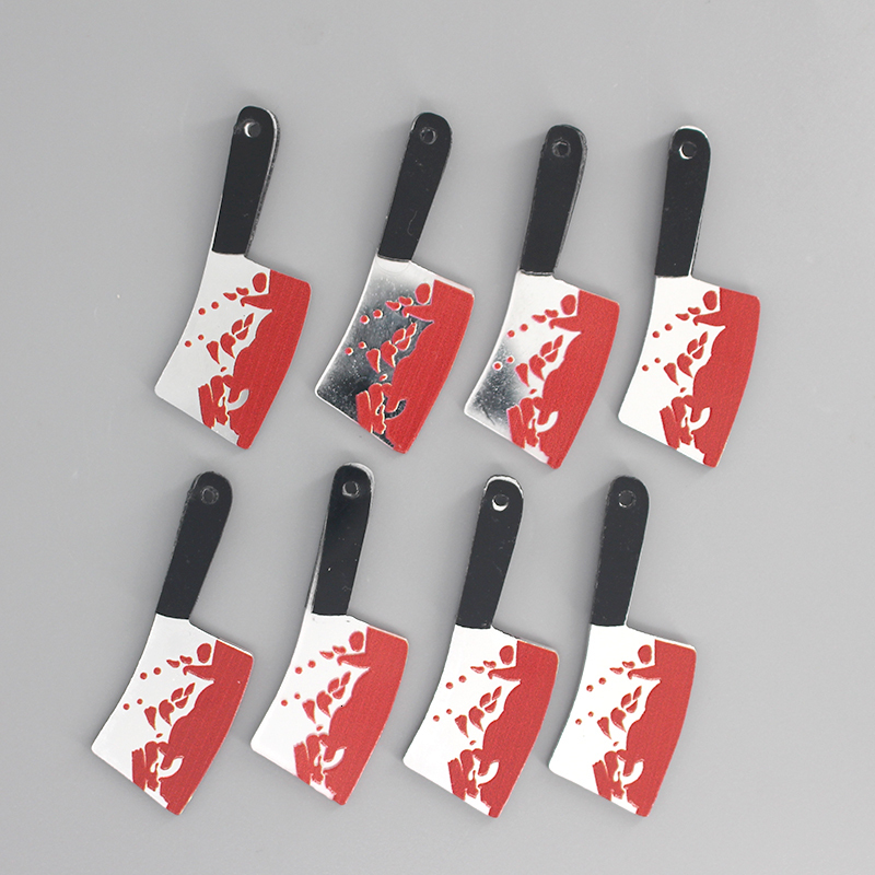 Charms Mix 10pcspack Double Sided Acrylic Bloody Knife Halloween Charms Cool Dagger Pendant For Earring Bracelet Necklace Jewelry Make 230826