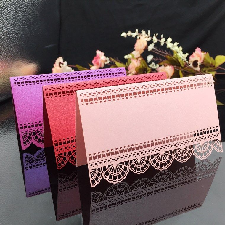 Other Festive Party Supplies 10pcs Laser Cut Seat Card Hollow place card Table Name Card Wedding Table Decoration party Invitation ZZ