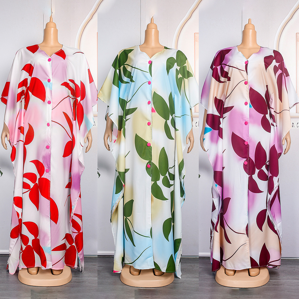 Plus size Dresses MD African Turkey Size Chiffon Dubai Women Dashiki Print Floral Boho Gown 2023 Kaftan Dress Ankara Outfits 230826