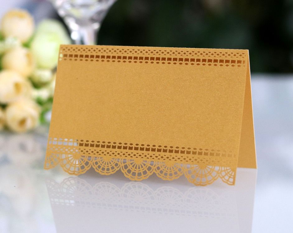 Other Festive Party Supplies 10pcs Laser Cut Seat Card Hollow place card Table Name Card Wedding Table Decoration party Invitation ZZ