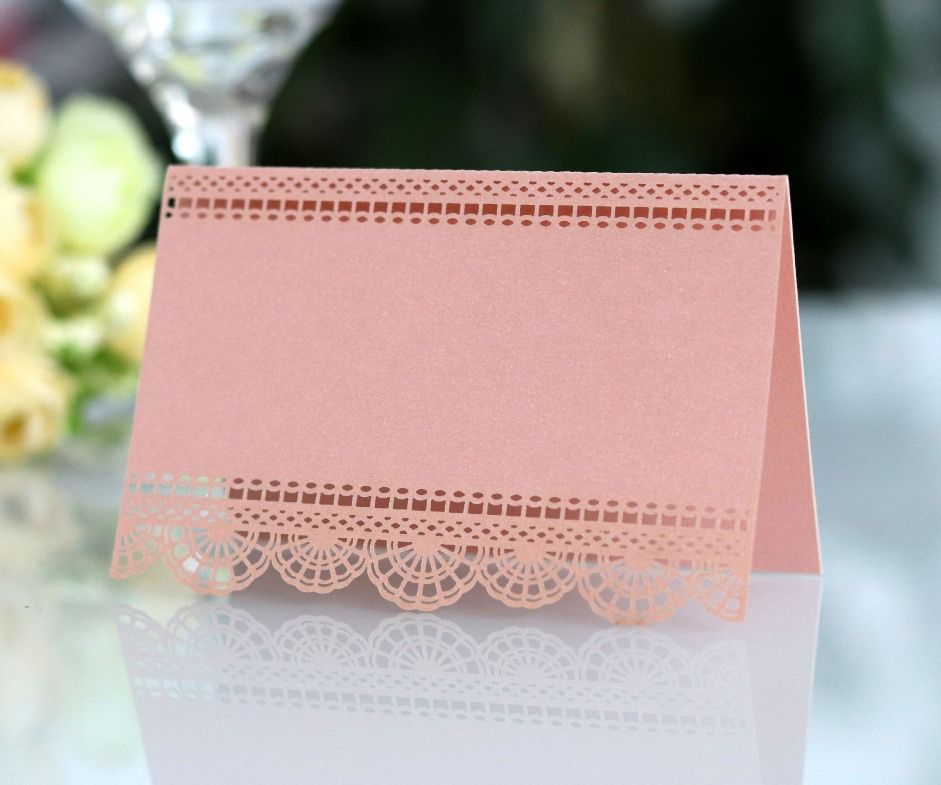 Other Festive Party Supplies 10pcs Laser Cut Seat Card Hollow place card Table Name Card Wedding Table Decoration party Invitation ZZ