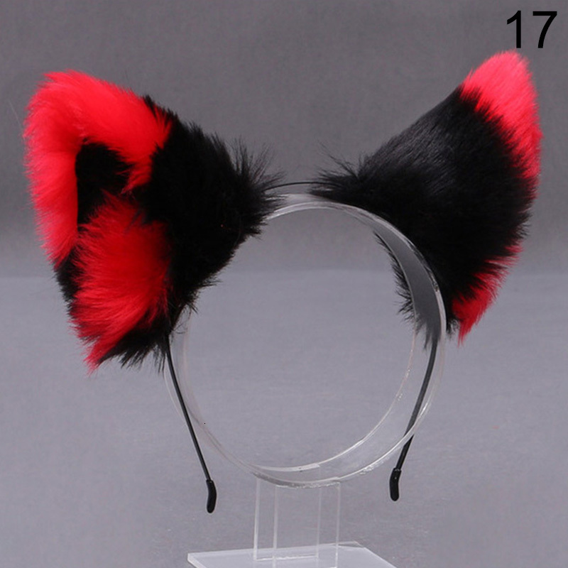 Headbands 1PC Realistic Furry Animal Cat Ears Headband Lolita Cute Faux Fur Anime Hair Hoop Halloween Cosplay Party Headpiece 230826