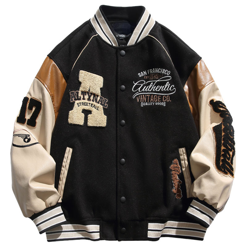 Men's Jackets European and American flocked retro Baseball uniform Spring autumn loose versatile letter jacket Trendy lovers 230825