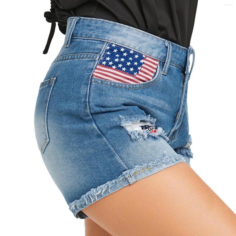 Women's Jeans Womens Denim Shorts For Summer Button Up Jean Slim Short Torn Wide-Legged Pants 2023