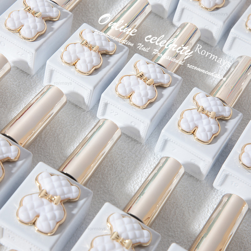 Rormays Hot Sale 15ml nail polish Lucky Bear 58 Color Mixed gel Set Semi permanent UV LED gel Soaking Nail Art Salon Gift Color Card gel Factory Whole