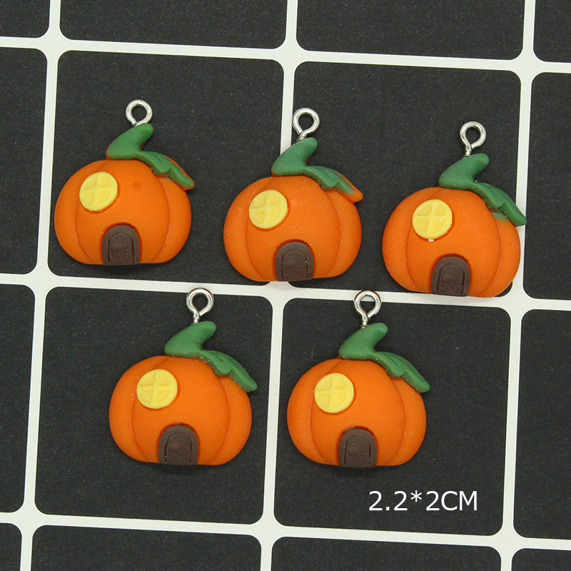 Charms 10pcslot Cute Halloween Pumpkin Lantern Ghost Cat Resin Charms DIY Pendant For Earring Bracelet Keychain Connect Jewelry Make 230826