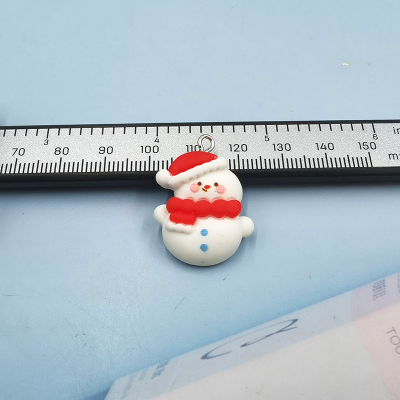 Charms 10Pcs Christmas Charms Kawaii Resin Deer Snowman Tree Bell Pendant Charm for Earring Bracelet Keychain Diy Jewelry Making C1090 230826