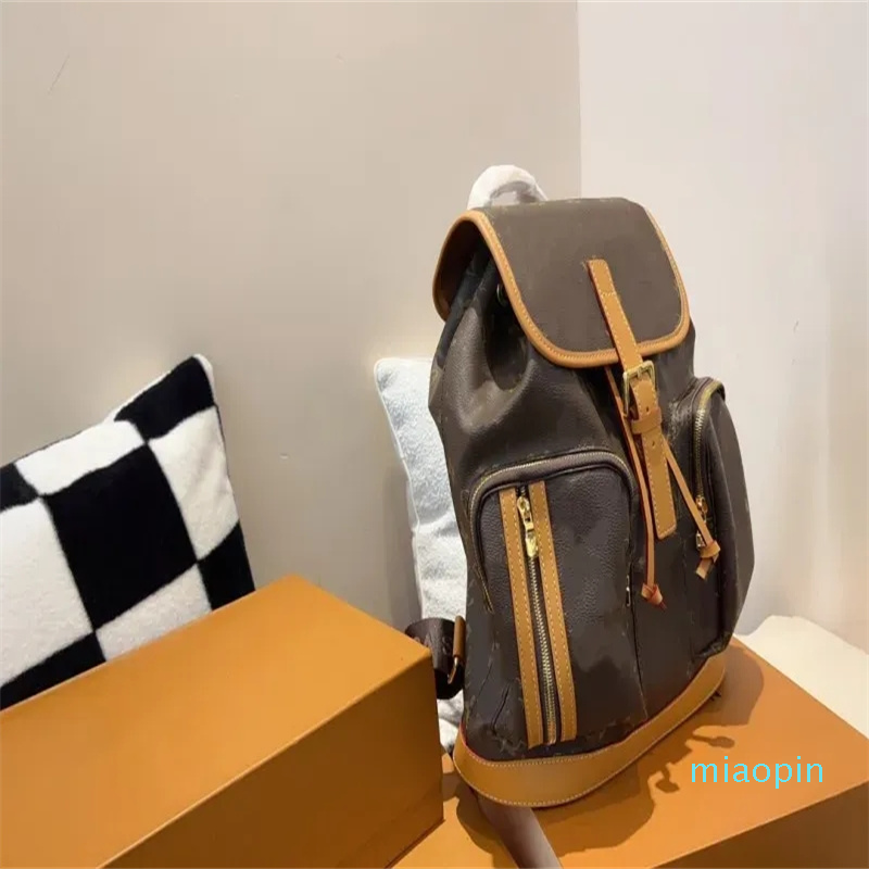 2023-Briefcases leather Backpack Bosphore School Bag Travel Backpacks
