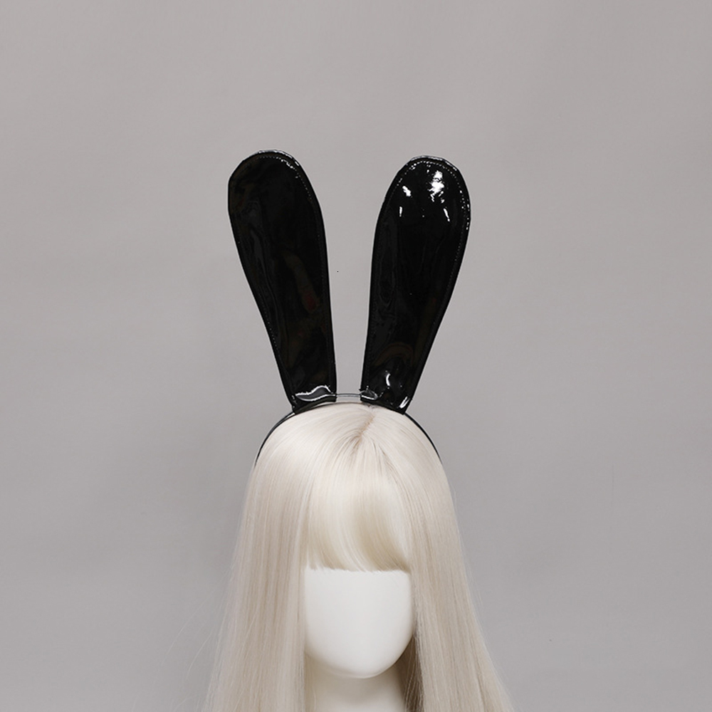 Headbands Sexy Bunny Ears Hairband Leather Rabbit Ears Headband Masquerade Headpiece For Halloween Hair Hoop Christmas Party Cosplay Props 230826