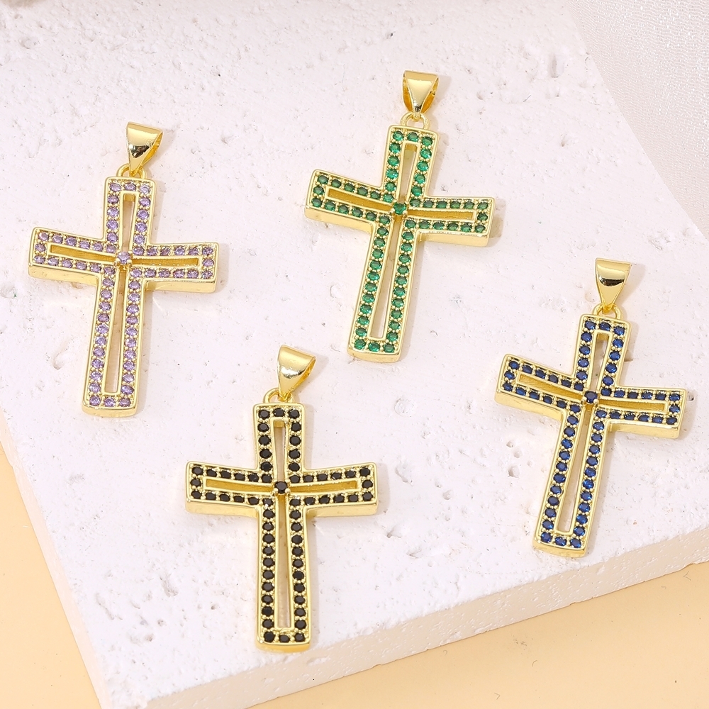 Charms Juya Handmade 18K Real Gold Plated Opal Shell Christian Cross Charms For DIY Religious Christmas Gift Jewelry Making Supplies 230826
