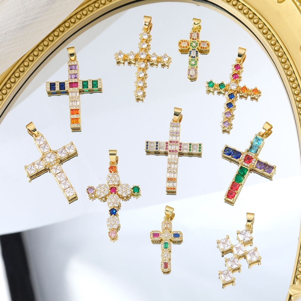 Charms Juya Handmade 18K Real Gold Plated Opal Shell Christian Cross Charms For DIY Religious Christmas Gift Jewelry Making Supplies 230826