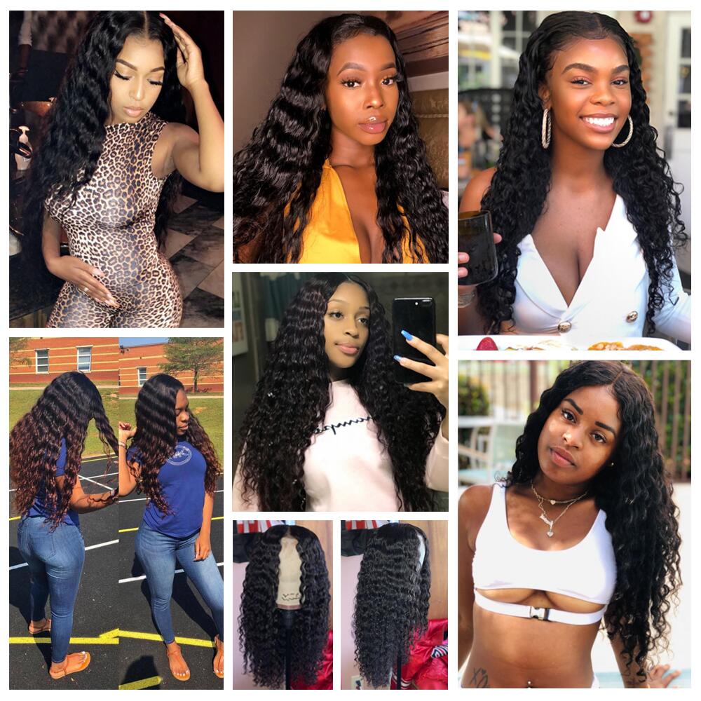 360 5X5 Curly Closure 13X6 Deep Wave Frontal 34 Inches HD Transparent Lace Wig