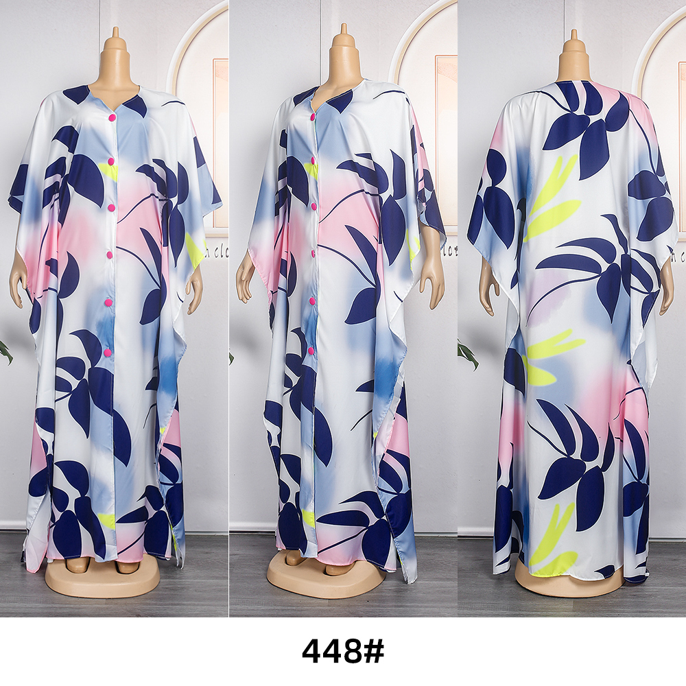 Plus size Dresses MD African Turkey Size Chiffon Dubai Women Dashiki Print Floral Boho Gown 2023 Kaftan Dress Ankara Outfits 230826