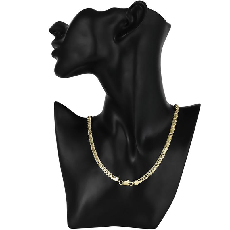 Chains 1824 Inch 18k Gold 6mm Full Side Chain Classic Ladies Necklace Men039s Fashion Wedding Party Jewelry