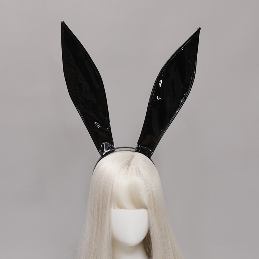 Headbands Sexy Bunny Ears Hairband Leather Rabbit Ears Headband Masquerade Headpiece For Halloween Hair Hoop Christmas Party Cosplay Props 230826