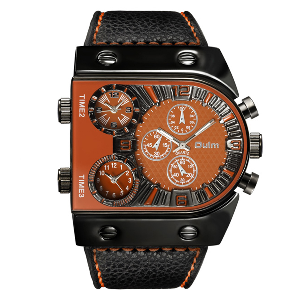 Wristwatches MultiTime Zone Mens Watches Casual Quartz Sports Man Wristwatch Watch Clock with Leather Strap Military Male relogio masculino 230825