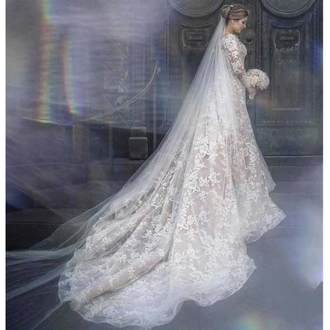 Arabic Aso Ebi White Mermaid Wedding Dresses Detachable Overskirts Sexy Stunning Sheer Neck Long Sleeves Bridal Gowns Vestido De Noiva Customized