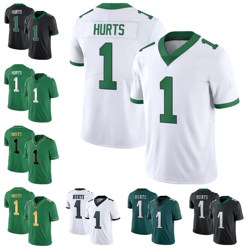 Stitched football Jerseys Jalen Hurts #1 2023 Men Women Youth S-3XL green black white jersey