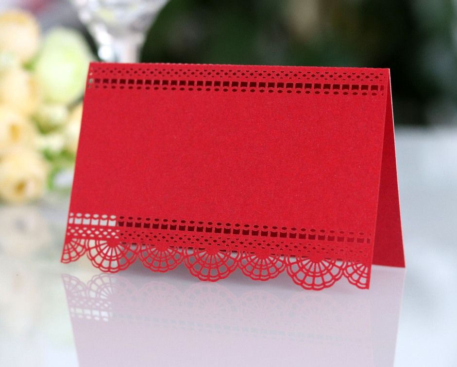 Other Festive Party Supplies 10pcs Laser Cut Seat Card Hollow place card Table Name Card Wedding Table Decoration party Invitation ZZ