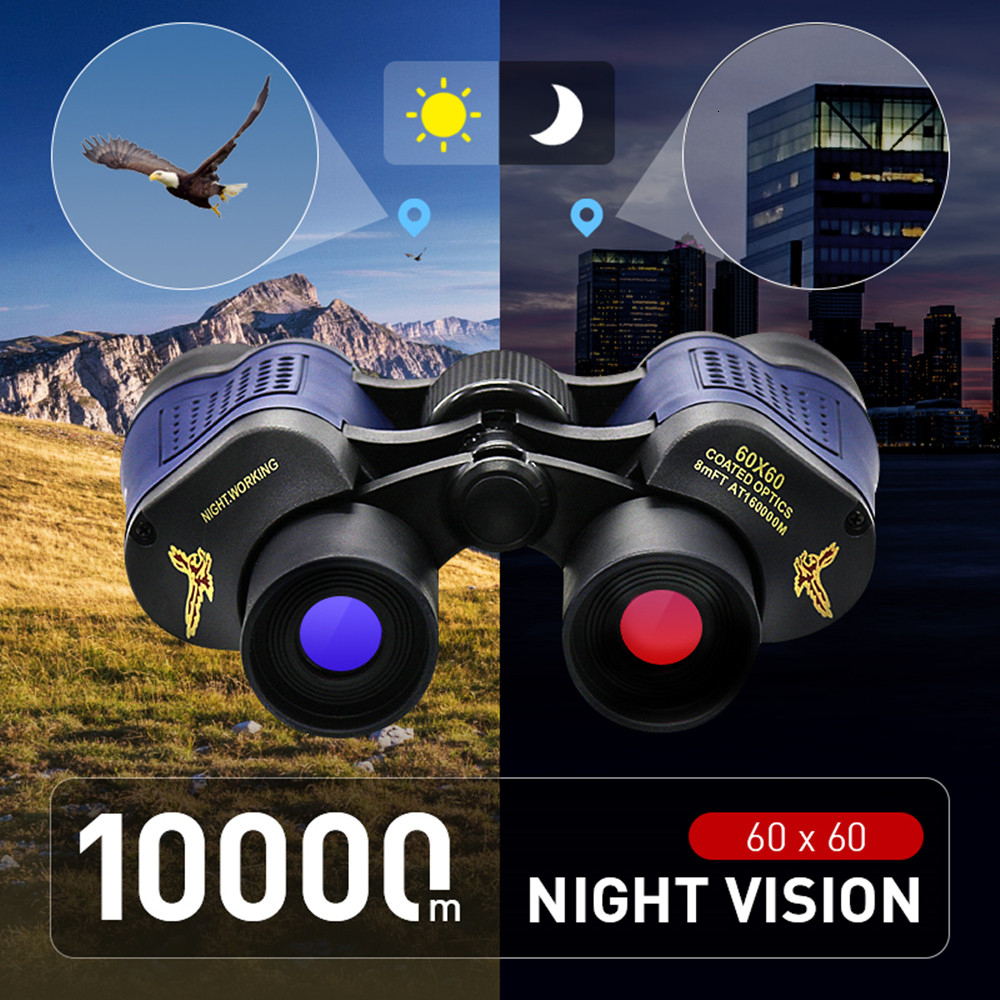 Telescopes APEXEL Professional Binoculars 60X60 Optics Telescope With Low Light Night Vision Powerful Hunting Binoculares for Camping Tools 230825