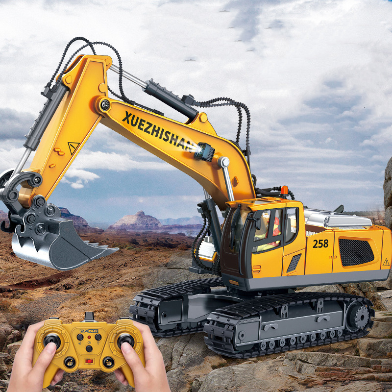 ElectricRC Car Remote Controlled Excavator Alloy Toy Big RC Electric Control For Baby Kids Christmas Gifts 230825