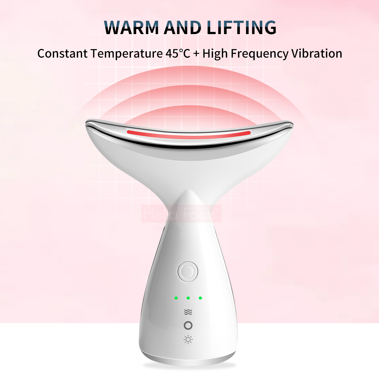 Face Massager Hello Face Neck Beauty Device Neck Massage LED Pon Therapy Ion Introduction Skin Tighten Reduce Double Chin Skin Care Tools 230826