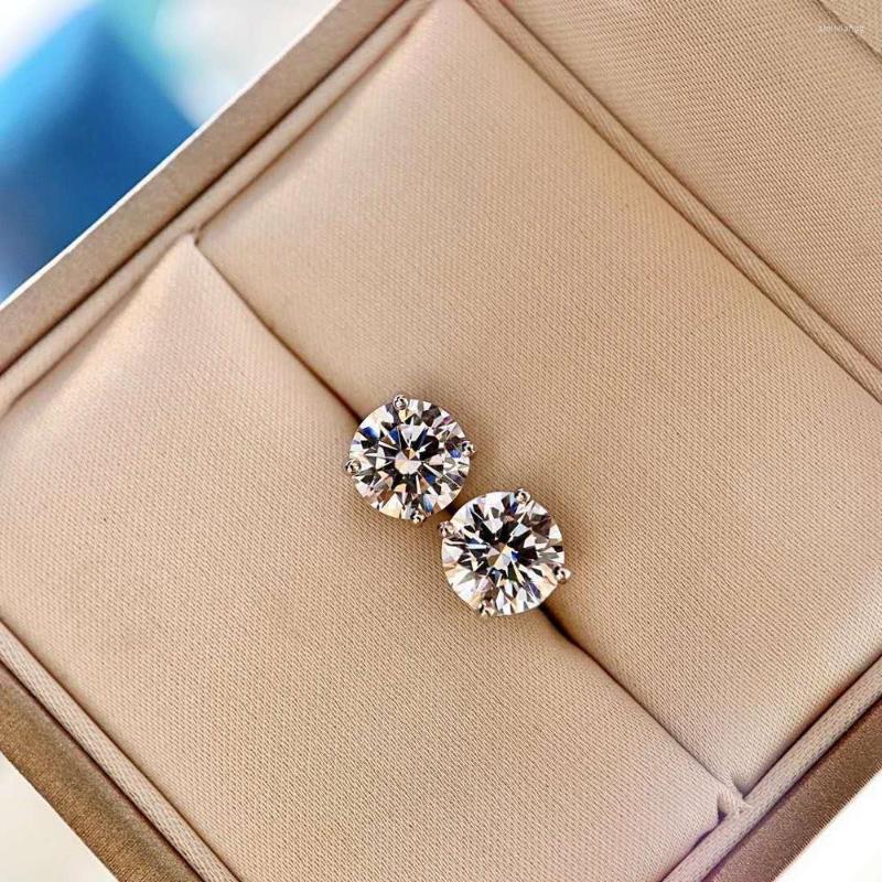 Stud Earrings 90% OFF Solitaire 5mm/9mm Lab Diamond Earring 925 Sterling Silver Anniversary Wedding For Women Men Party Jewelry