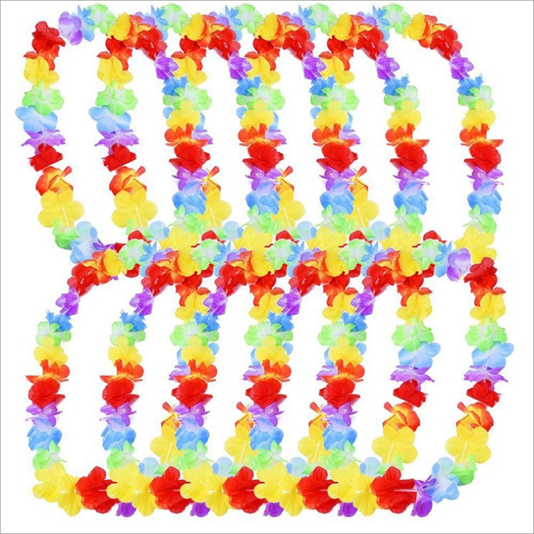 Hawaiian Flower leis Garland Necklace birthday jungle Party event Decor hawaii party decorations Flowers DIY Wreath