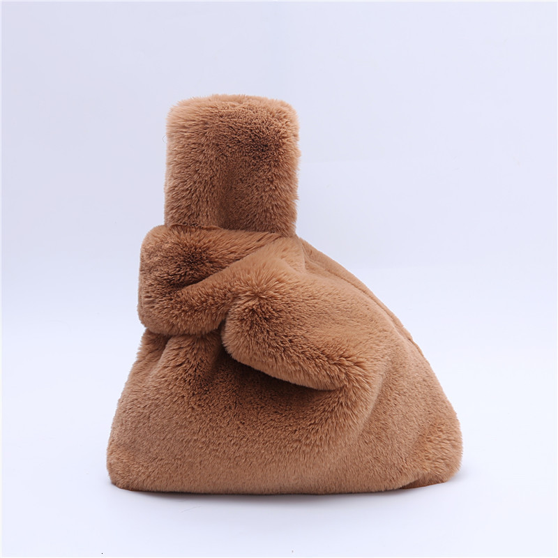 Evening Bags Winter Faux Rex Rabbit Fur Top-handle Bags for Women Casual Candy Color Tote Fashion Soft Pocke Samll Handbag Warm Clutch 230826