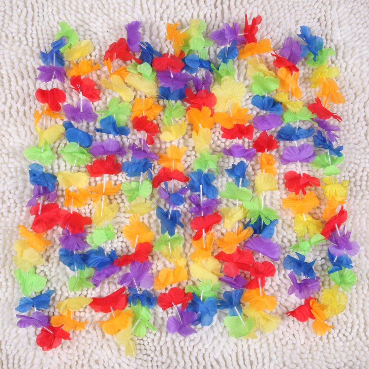 Hawaiian Flower leis Garland Necklace birthday jungle Party event Decor hawaii party decorations Flowers DIY Wreath