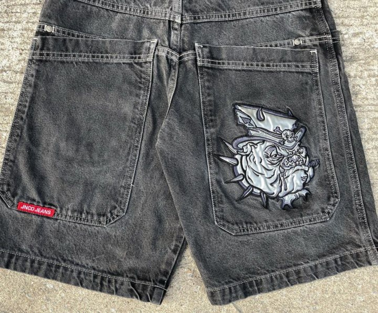 Men's Shorts JNCO Shorts Y2K Hip Hop Graphic Print Baggy Denim Gym Shorts Men's Women's Summer Harajuku Gothic Men Shorts 230826 - view 5
