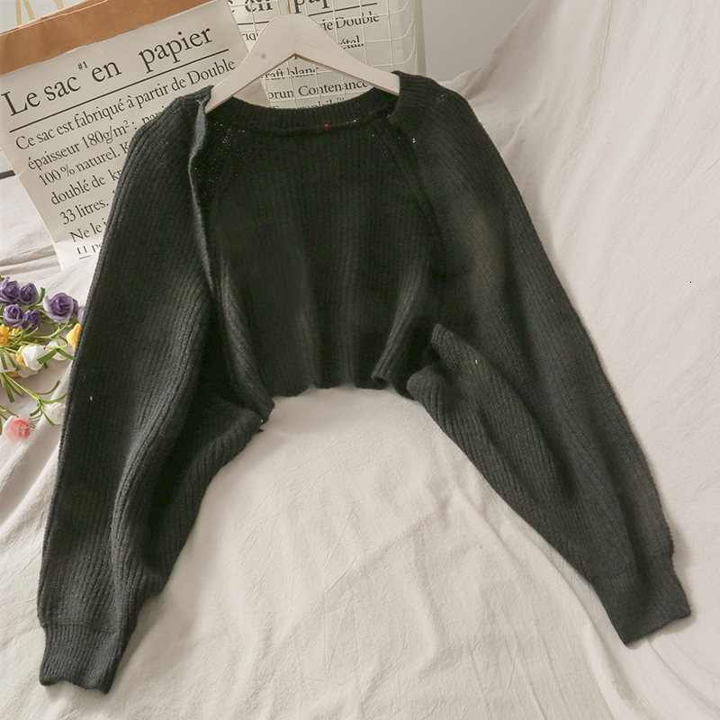 Womens Knits Tees Shrugs Women Sexy Solid Autumn Irregular Knitwear Loose Allmatch Crop Tops Female Bolero Sweaters Chic High Street Soft 230826