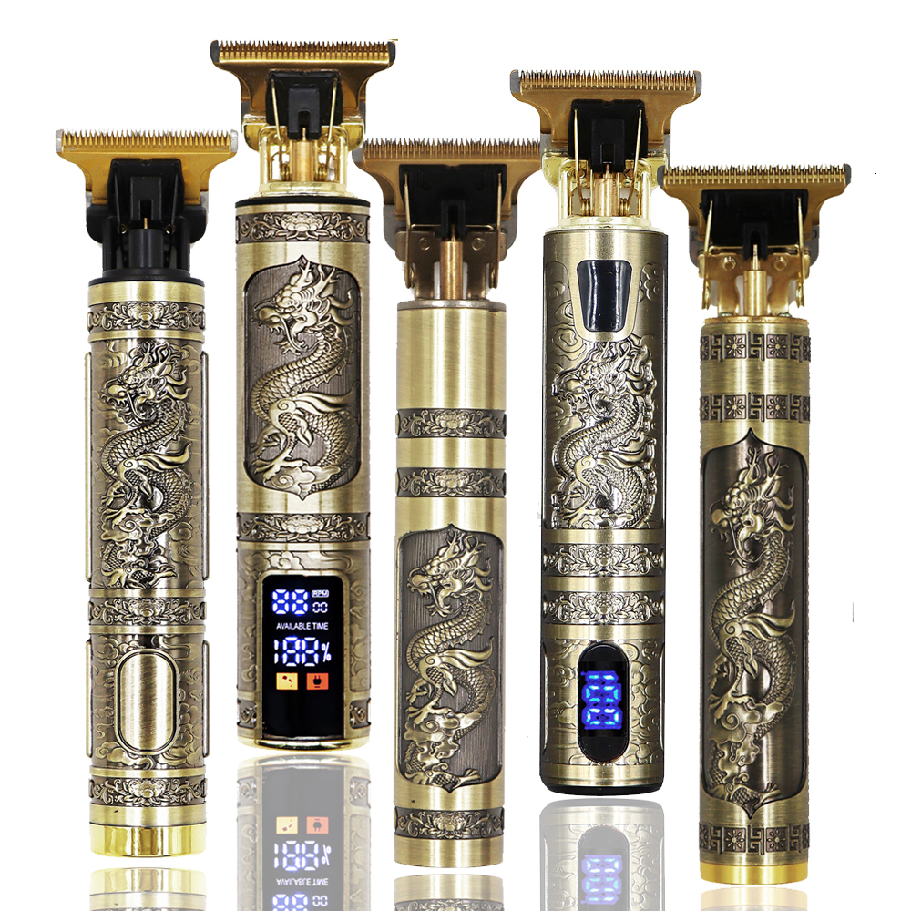 Electric Shavers Tondeuse Dragon Vintage T9 Cordless 0mm Professional Hair Clippers Trimmers For Men Clipper hair cutting machine Shaver 230826