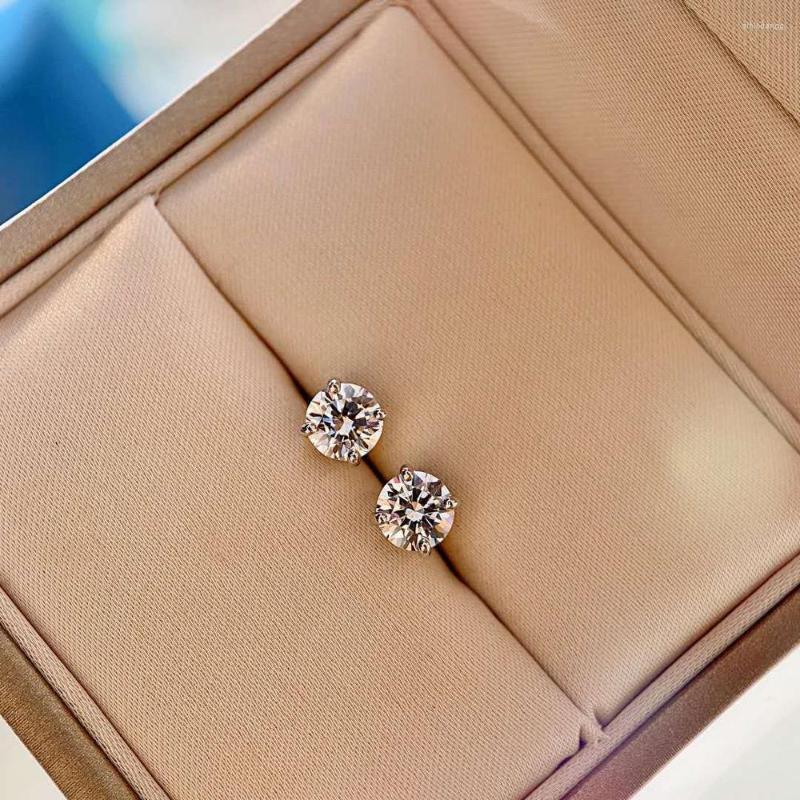 Stud Earrings 90% OFF Solitaire 5mm/9mm Lab Diamond Earring 925 Sterling Silver Anniversary Wedding For Women Men Party Jewelry