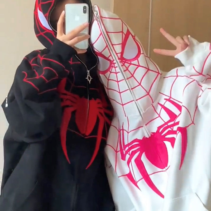 Men's Hoodies Sweatshirts Oversize Hoodie Spider Clothing Zip Up Hoodies Lover Streetwear Hip Hop Anime Graphic Sweater Y2k Sweatshirt Hombres 23