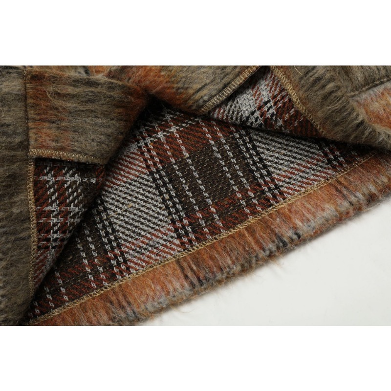 Men's Sweaters 2023 Retro Cardigan Sweater Men Harajuku Mohair Stripe Brown Plaid Knitted Hip Hop Streetwear Loose Fleece Button Coat 230826