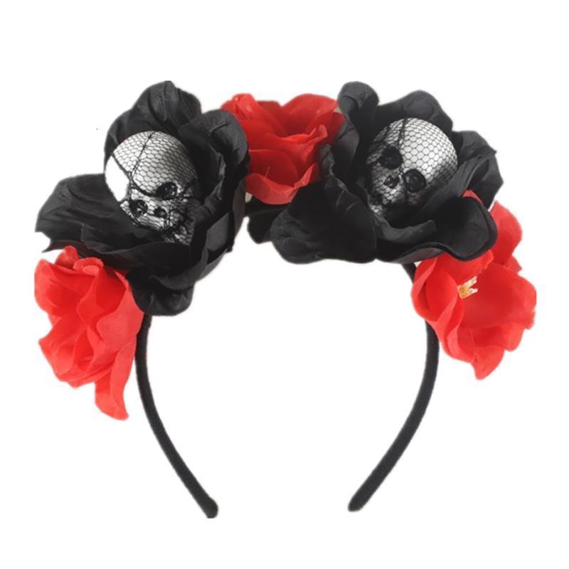 Headbands 1Pcs Halloween Headbands Simulation Flower Head Buckle Halloween Party Festive Headband Foam Skull Horror Headwear Accessories 230826