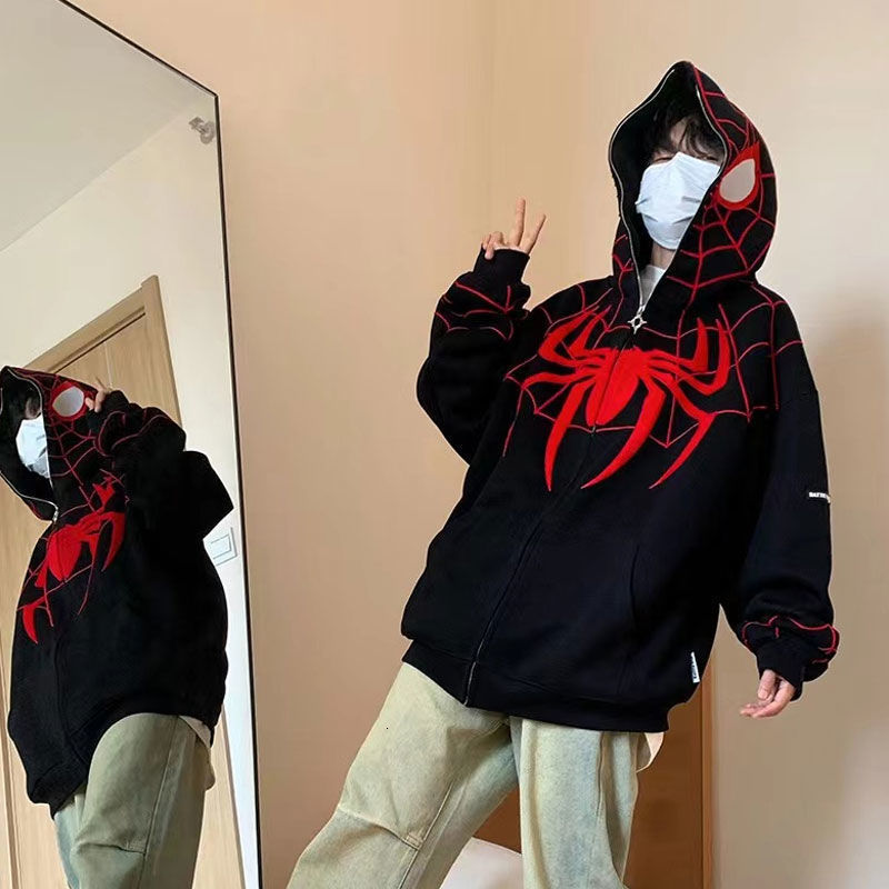 Men's Hoodies Sweatshirts Oversize Hoodie Spider Clothing Zip Up Hoodies Lover Streetwear Hip Hop Anime Graphic Sweater Y2k Sweatshirt Hombres 23